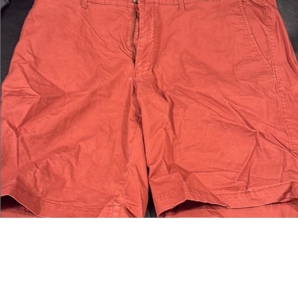 Red Flat Front Shorts with Relaxed Fit
